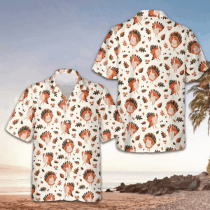 Turkey Thanksgiving Pattern Hawaiian Shirt Happy Thanksgiving Shirt Gifts For Guys