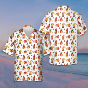 Thanksgiving Gnomes Hawaiian Shirt Men's Short Sleeve Button Up Thanksgiving Gift Ideas