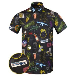Bombs Away Button Down Shirt Hawaiian Tactical Aloha Print Shirt Birthday Gifts For Him