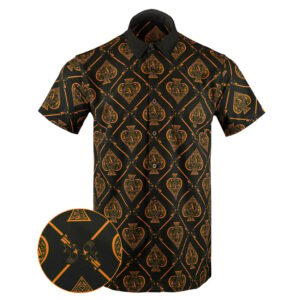 Ace Gold Button Down Shirt Gun Print Hawaiian Shirt Christmas Gifts For Dad