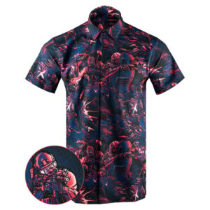 Retro 6 Button Down Shirt Tactical Shirt Hawaii Style Xmas Presents For Him
