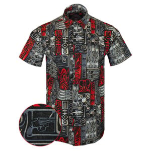 BTTF Button Down Shirt Concealed Carry Hawaiian Shirt Xmas Gifts For Him