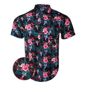 Hibiscus Tropics Button Down Shirt Tactical Shirt Hawaii Style Gifts For Gun Lovers