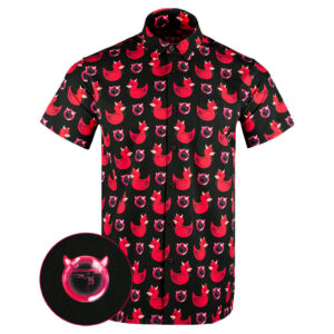 Devil Duck Black Button Down Shirt Tactical Shirt Hawaii Style Christmas Presents For Boyfriend