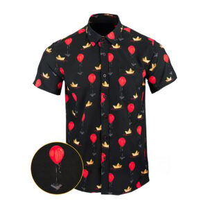 Georgie Button Down Shirt Gun Print Hawaiian Shirt Xmas Presents For Him