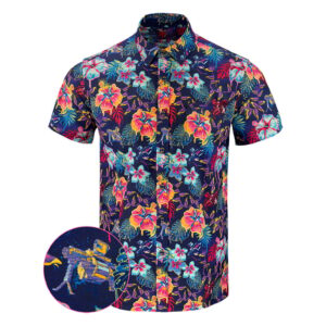 Hawaiian Drip Button Down Shirt Tactical Tropical Print Shirt Cool Christmas Gifts For Guys
