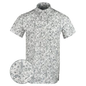 Gray Man White Button Down Shirt Concealed Carry Hawaiian Shirt Present For Him