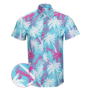 High Crown Blue Button Down Shirt Tactical Aloha Shirt Great Christmas Gifts For Men