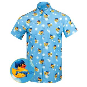 Killer Duck V2 Button Down Shirt Tactical Hawaiian Shirt Funny Gifts For Friends