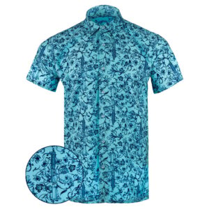 Gray Man Blue Button Down Shirt Concealed Carry Hawaiian Shirt Present For Husband