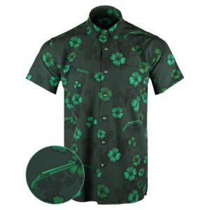 Sawed Off Shamrock Button Down Shirt Tactical Aloha Print Shirt Father Gifts