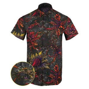 Retrolands Titanium Button Down Shirt Tactical Shirt Hawaii Style Gifts For Son In Law