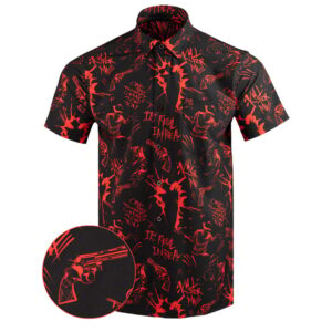 Retro Nightmare Button Down Shirt Outdoor Hawaiian Tactical Shirt Present For Husband