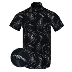 The Ghoul Button Down Shirt Tactical Hawaiian Shirt Presents For Gun Lovers