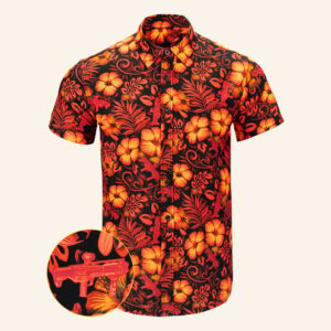 Shotgun Safari Red Button Down Shirt Tactical Aloha Print Shirt Best Gifts For Husband