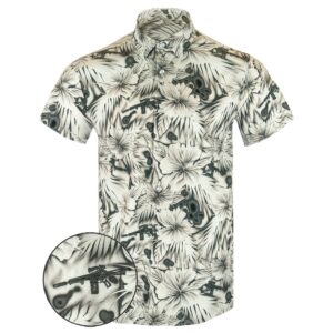 Thermal Ops White Button Down Shirt Tactical Shirt Hawaii Style Merch Gun Lovers Gifts