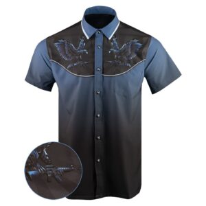 Wild West Button Down Shirt Tactical Hawaiian Shirt Birthday Presents For Dad