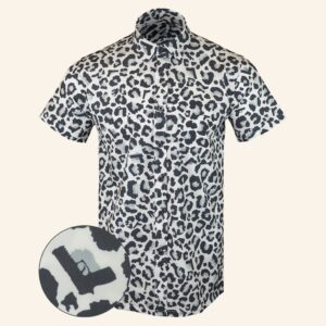 Snow Leopard Button Down Shirt Gun Print Hawaiian Shirt Gift Ideas For Brother
