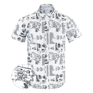 Schematics Button Down Shirt Tactical Aloha Shirt Christmas Gifts For Him
