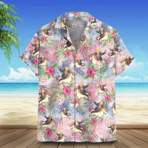 2026 Hawaiian Shirt Riding Unicorn Funny Summer Shirt Gifts For Father