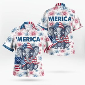 Elephant Hawaiian Shirt Unisex Streetwear Unique Gifts For Husband Dad