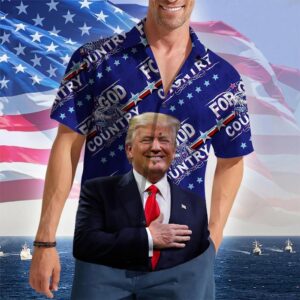 For God And Country Hawaiian Shirt 2026 Merch Patriotic Button Up Shirt Gifts For Father