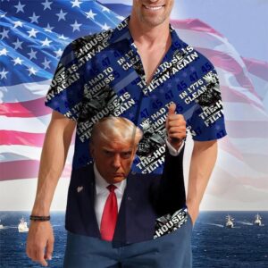 In 1776 We Had To Clean House Hawaiian Shirt 2026 Merch Patriotic Button Up Shirt Men's