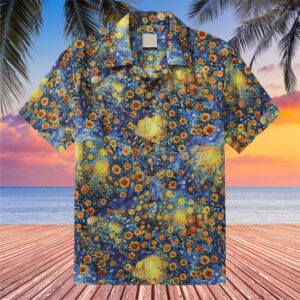 Suower Starry Night Hawaiian Shirt Van Gogh Aloha Shirt Suower Themed Gifts