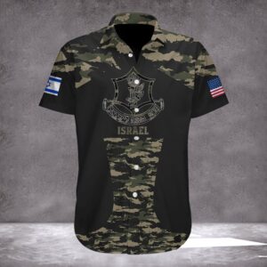 IDF Hawaiian Shirt American Stand With You Israel Shirt Camo Anti Hamas Merchandise