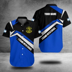 Customized I Stand With Israel Hawaiian Shirt Israel Defense Forces Shirt Israeli Clothing