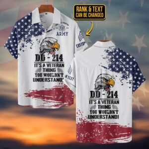 Custom Eagle DD 214 It's A Veteran Thing You Wouldnt Understand Hawaiian Shirt US Army Shirt