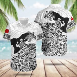 Custom Tonga Map Maori Pattern Turtle Hawaiian Shirt Summer Short Sleeve Shirts Gifts For Him