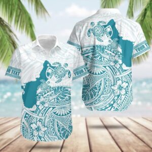 Custom Guam Map Maori Pattern Turtle Hawaiian Shirt Summer Button Up Shirts Gifts For Vacation