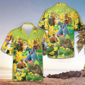 Easter Bunnies Hawaiian Shirt Easter 2026 Cool Button Up Shirt Gifts For Him