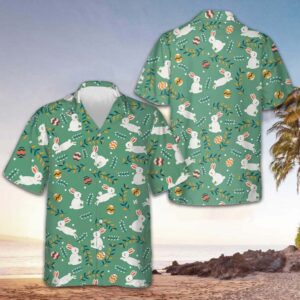 Easter Egg And Bunny Hawaiian Shirt 2026 Easter Button Down Shirt Gifts For Men