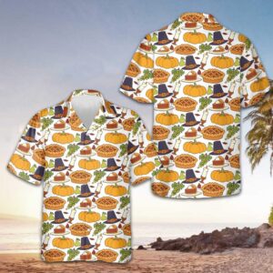 Thanksgiving Harvest Celebration Hawaiian Shirt 2026 Thanksgiving Button Up Shirt Men