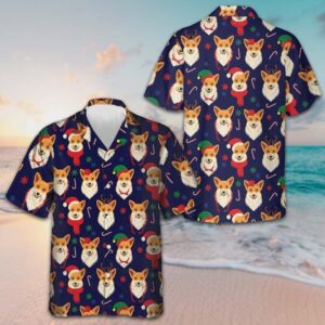 Christmas Corgis Pattern Hawaiian Shirt 2026 Christmas Dog Lovers Shirt Gifts For Him