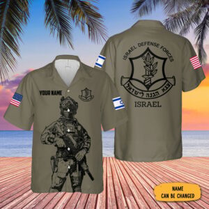 Custom IDF Hawaiian Shirt Israeli Army Shirt American Stand With Israel Merch Israel Clothing