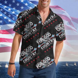 For God And Country 2026 Hawaiian Shirt Patriotic Button Up Shirt Pro Merch