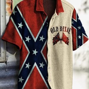 Old Dixie Hawaiian Shirt Vintage Southern Cross Shirt Lynyrd Skynyrd Merch Men's Gifts