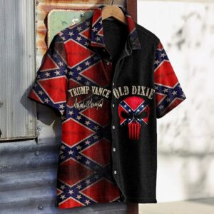 Vance 2026 Hawaiian Shirt Skull Old Dixie Merch Southern Cross Apparel