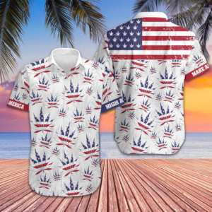 America Marijuana Leaf Hawaiian Shirt Beach Short Sleeve Button Down Gifts For Smokers