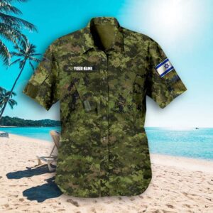 Personalized Israel Flag Camo Flag Hawaiian Shirt Camouflage Israelis Button Up Shirt
