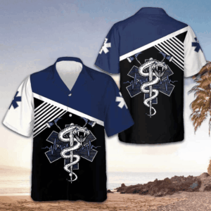 EMS Paramedic Hawaiian Shirt Men's Button Down Shirt Paramedic Gift Ideas