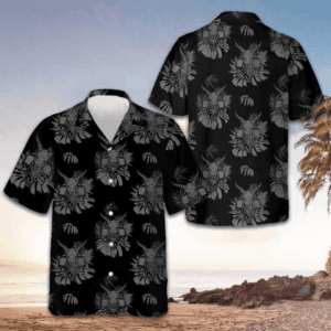 The Goat Skull Hawaiian Shirt Men's Beach Shirts Button Up Gifts For Husband