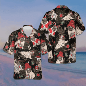 Merry Christmas Pug Hawaiian Shirt Pug Lovers Cute Shirts For Christmas Gifts For Him