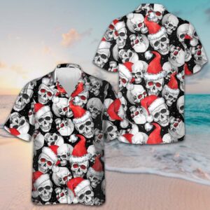 Christmas Santa Skull Hawaiian Shirt Family Xmas Shirts Gifts For Skull Lovers