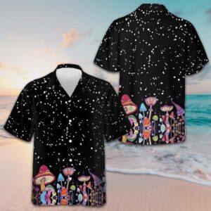Colorful Mushroom Hawaiian Shirt Beach Button Up Shirts For Men Best Gift For Boyfriend