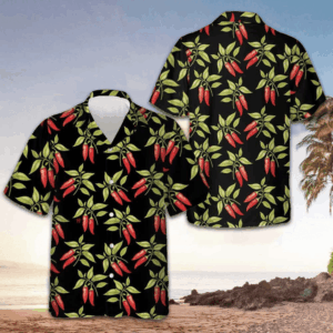 Bushes Of Red Chili Peppers Hawaiian Shirt Button Down Beach Shirts Gifts For Him