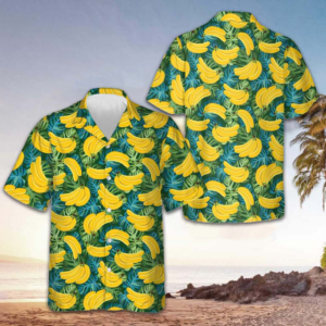 Banana Tropical Pattern Hawaiian Shirt Men's Summer Short Sleeve Shirts Gifts For Banana Lovers